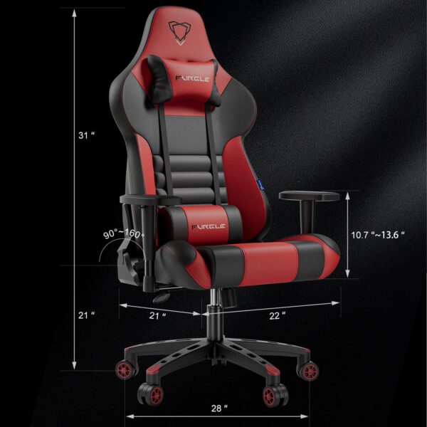 כיסא גיימינג אדום שחור, כיסא גיימינג, כיסא אדום שחור, כיסא Furgle, כיסא משרדי ארגונומי, כיסא גיימינג עם תמיכה לומברית, כיסא גיימינג עמיד