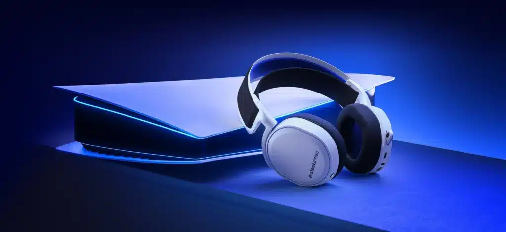 אוזניות גיימינג, ARCTIS 7P+ White, אוזניות אלחוטיות, PlayStation 5, טכנולוגיית שמע 3D, אוזניות סטיל סירייס, גיימינג באיכות גבוהה, STEEL SERIES