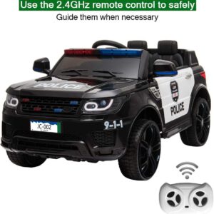 אופנוע משטרה חשמלי POLICE 12V צבע שחור עם אורות LED ופיצ'רים מתקדמים לילדים בגילאי 2-8