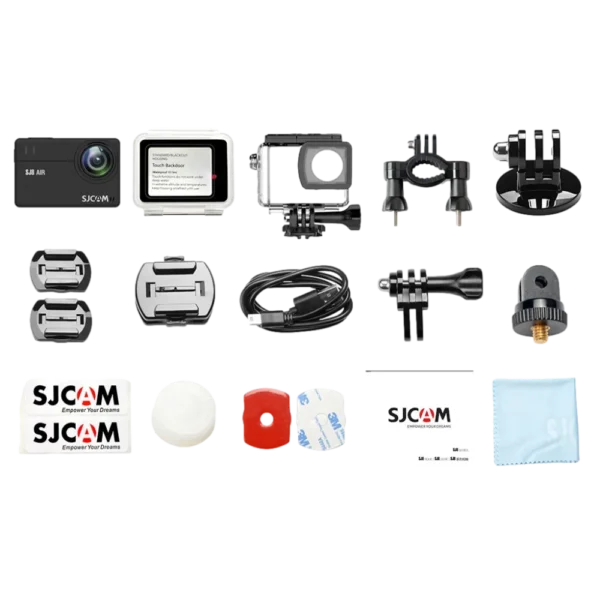 מצלמת אקסטרים קומפקטית, SJ8 Air, SJCAM, מסך מגע OLED, סוללה חזקה, עדשה רחבה 170°, עמידות במים, צילום ספורט אתגרי, אביזרי צילום, WiFi מובנה, מצלמת וידאו 1080p60, מחיר משתלם