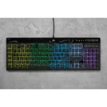 מקלדת גיימינג, Corsair K55 RGB PRO, תאורת RGB, עמידות IP42, מקשי מאקרו, iCUE, משטח נשלף, חיבור USB, עיצוב מודרני, תאימות מלאה, שדרוג לגיימרים, יתרון תחרותי